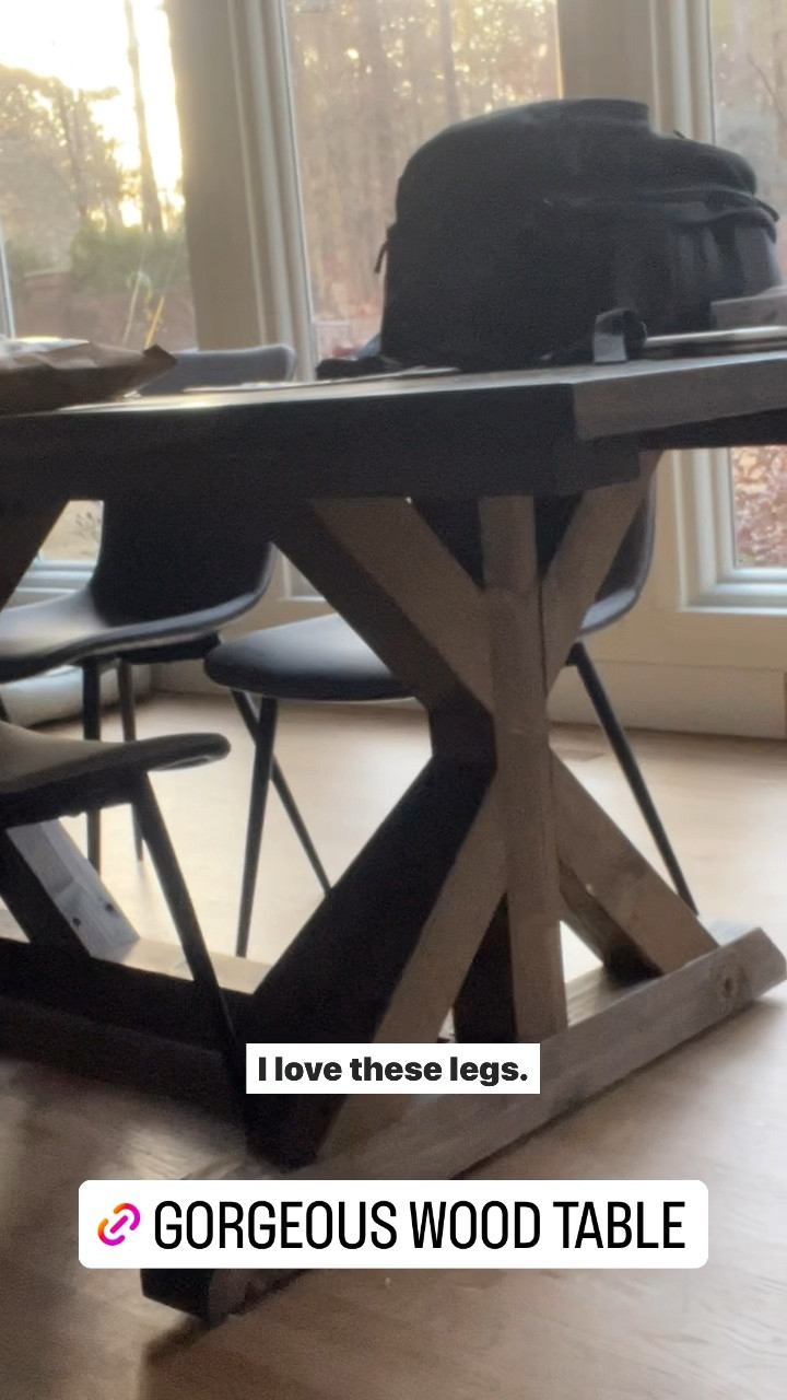 Gorgeous wood dining room table! I have the 10 foot long option in the Dark Walnut stain  

#LTKhome #LTKVideo #LTKCyberWeek