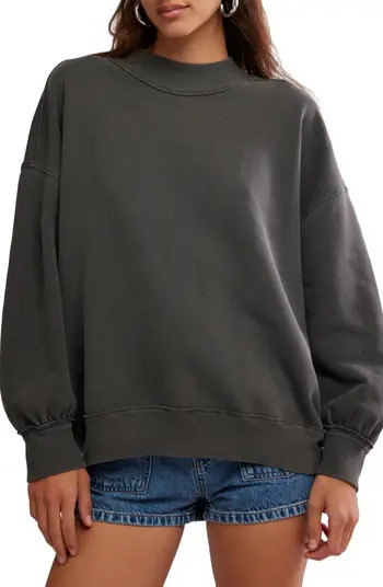 Free People Palm Springs Mock Neck Cotton Fleece Sweatshirt | Nordstrom | Nordstrom