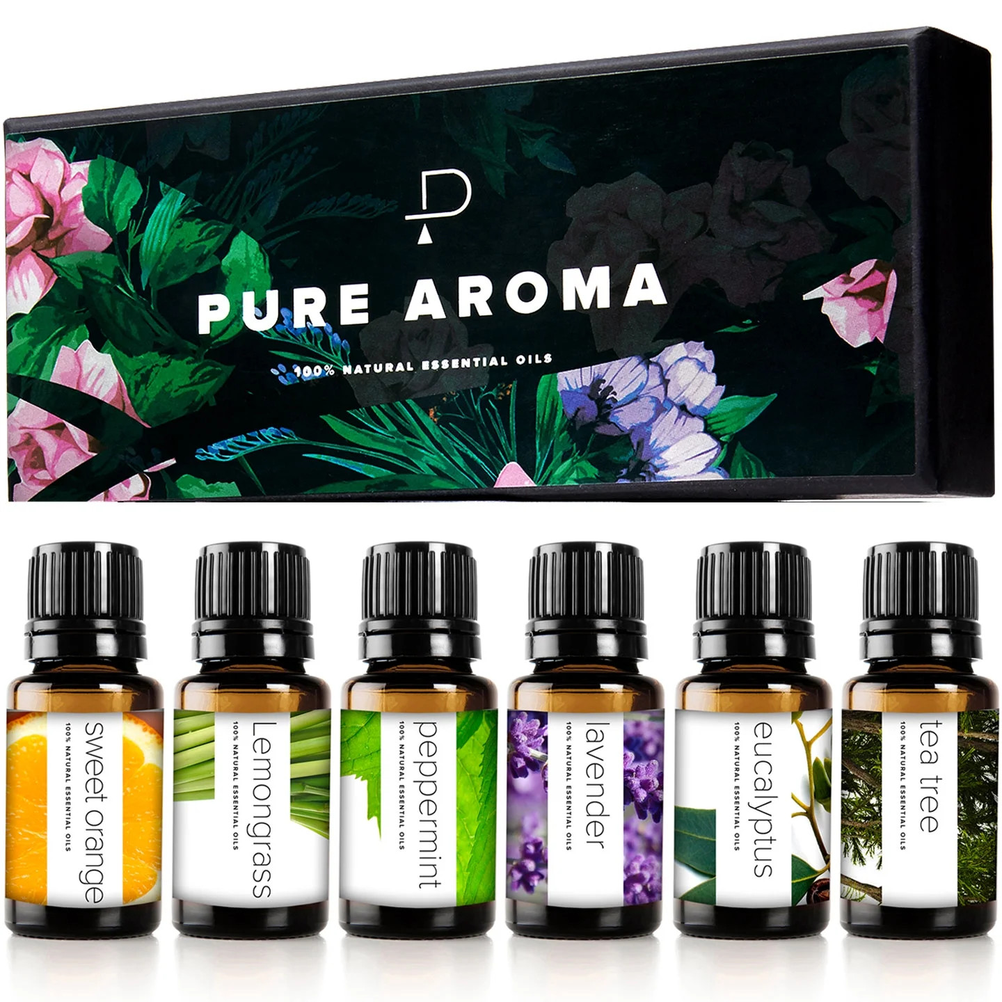 Essential Oils by Pure Aroma Gift Set Pack Top 6 Aromatherapy 100% Pure Therapeutic Grade Oils ki... | Walmart (US)
