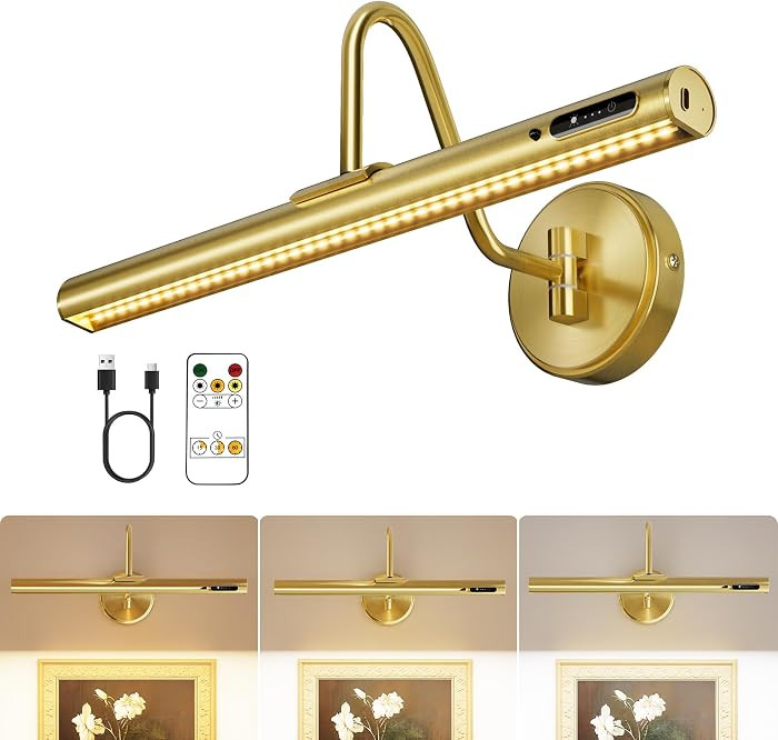 VOLISUN Picture Lights for Wall, 15.7'' Rechargeable Picture Light Battery Operated, 3 Color Temp... | Amazon (US)