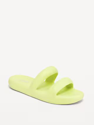 Double-Strap Puff Slide Sandals | Old Navy (US)