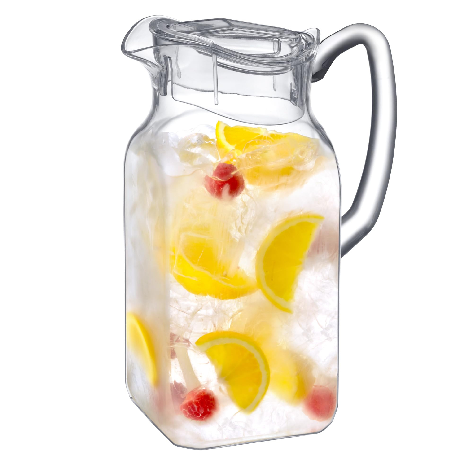 Amazing Abby - Quadly - Plastic Pitcher (64 oz, 2 Quart), Clear Water Pitcher with Lid, Fridge Jug, BPA-Free, Shatter-Proof, Great for Iced Tea, Sangria, Lemonade, Juice, Milk, and More | Amazon (US)