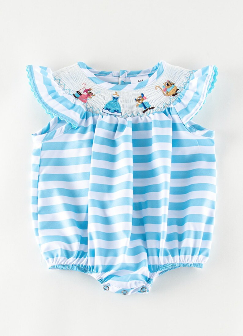Striped Cinderella Inspired Smocked Bubble Romper | Etsy (US)