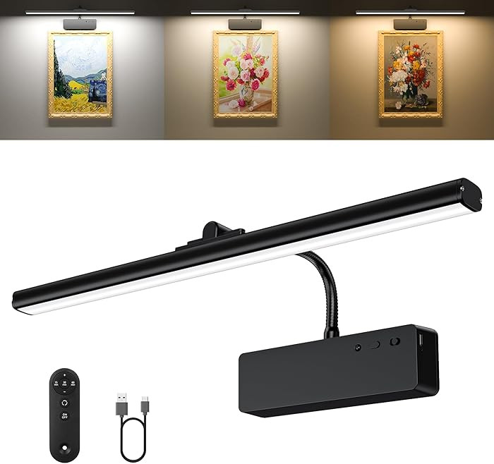 Picture Light, 15.35inch Wireless Picture Lights for Wall Rechargeable, 5400mAh Battery Wall Ligh... | Amazon (US)