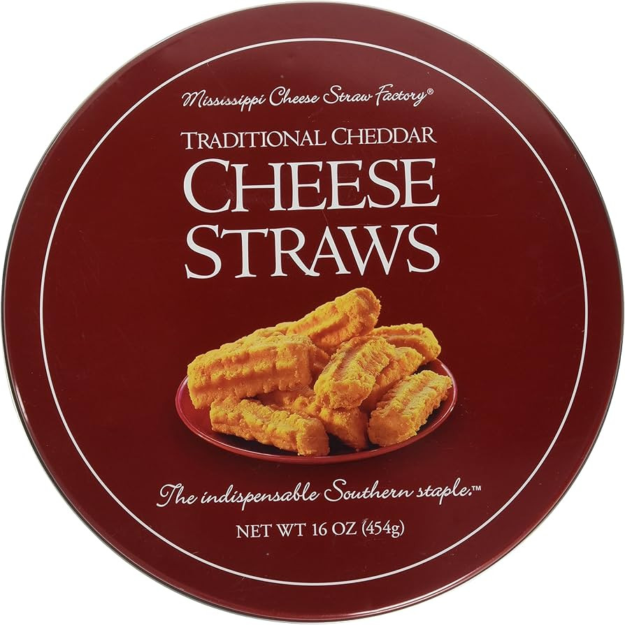Mississippi Cheese Straw Factory Traditional Cheddar Cheese Straws in Gift Tin, 16oz (454g) | Amazon (US)
