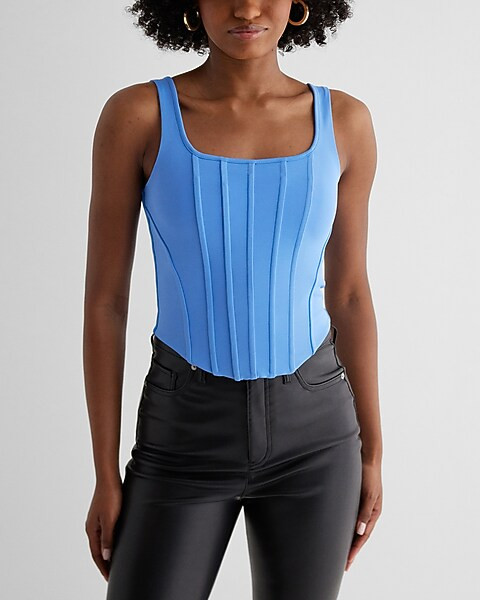 Body Contour High Compression Corset Cropped Tank | Express