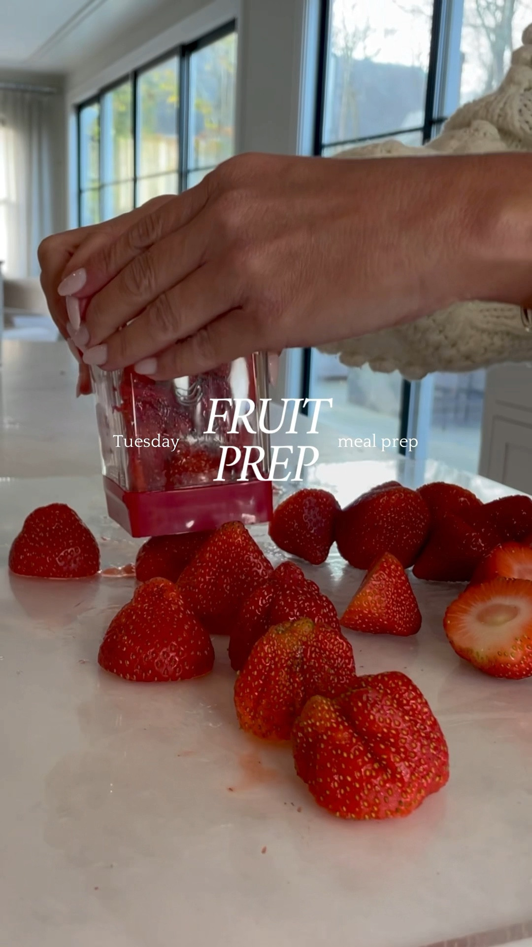 Meal prep - strawberry slicer
Acrylic cutting board
Over the sink expandable strainer 

#LTKVideo