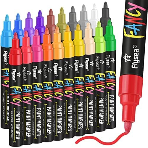 Paint Pens Paint Markers, 20 Colors Oil-Based Waterproof Paint Marker Pen Set, Never Fade Quick Dry  | Amazon (US)