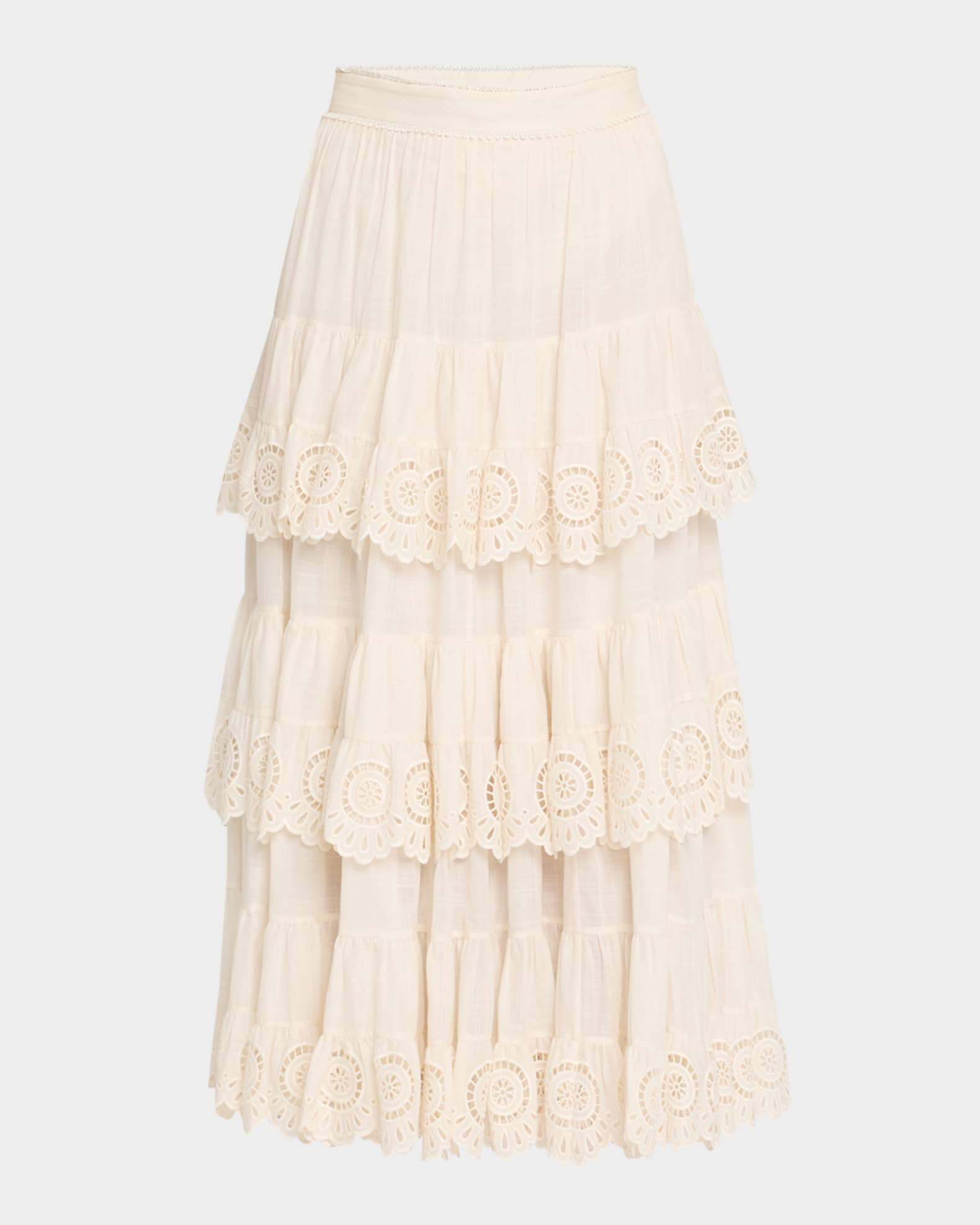 Lucky Embroidered Midi Skirt | Neiman Marcus