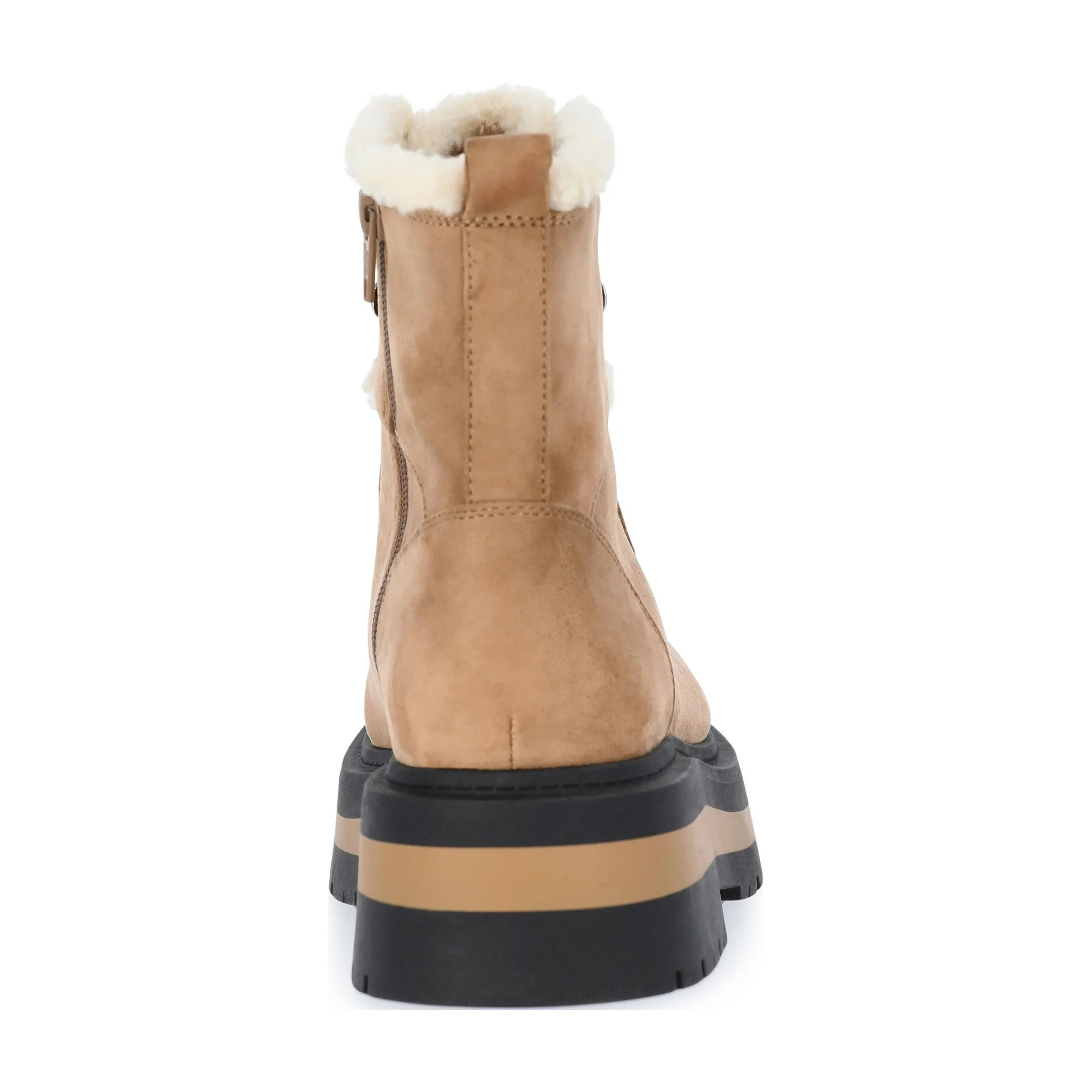 Free Assembly Women's Lace-Up Faux Shearling Booties | Walmart (US)