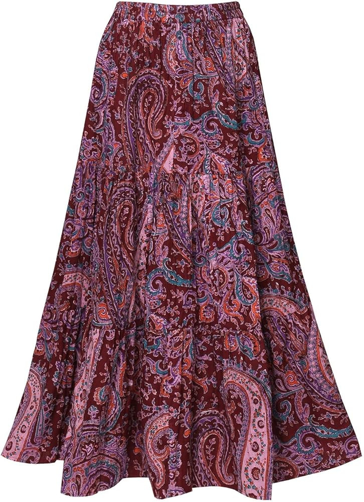 CATALOG CLASSICS Womens Reversible Long Skirt - Broomstick Boho Midi Skirt | Amazon (US)