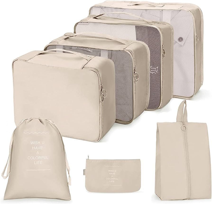 Toketa Travel Packing Cubes 7 Set, Mesh Polyester Waterproof Travel Organizer, 15.75 in Foldable ... | Amazon (CA)
