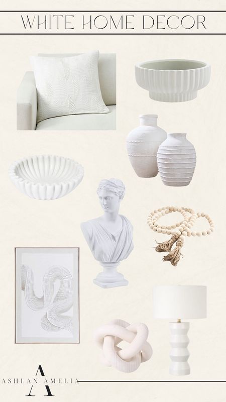 white home decor, summer decor, neutral decor, bowl, vase, throw pillow, wall art, table lamp, home accents

#LTKHome #LTKSeasonal #LTKFindsUnder100