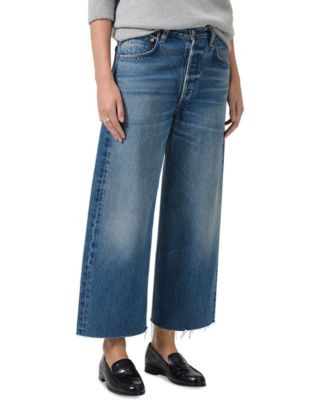 Ayla Raw Hem High Rise Cropped Wide Leg Jeans in Doheny | Bloomingdale's (US)
