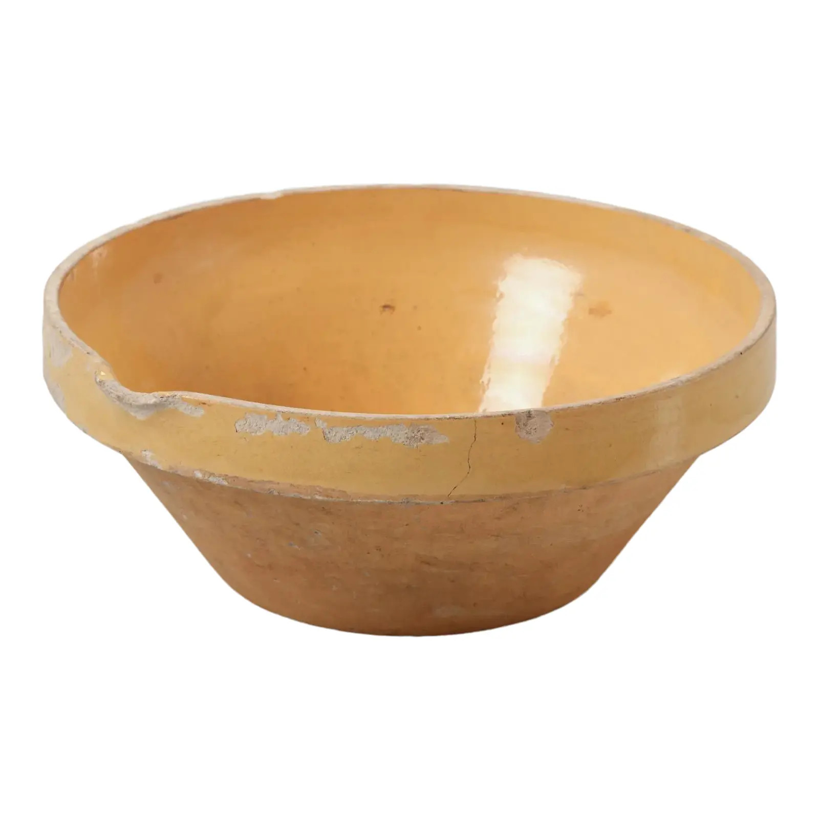 Original Antique French Glazed Terracotta Bowl | Chairish