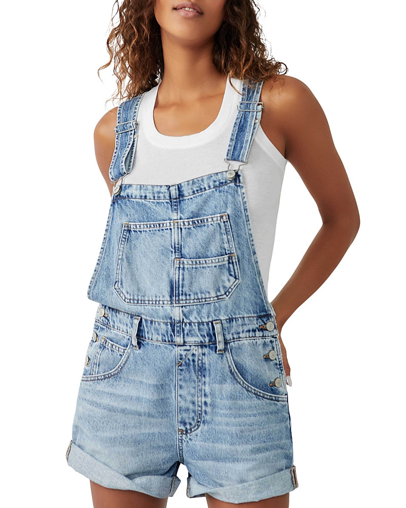 Free People We The Free Ziggy Cotton Denim Romper | Bloomingdale's (US)