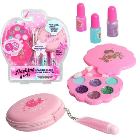 LNKOO Kids Makeup Kit for Girls - Real Kids Cosmetics Make Up Set Nail Polish/Eyeshadow/Lip Gloss Washable Play Makeup for Little Girls Xmas Birthday Gift for Girl Aged 3 4 5 6 | Walmart (US)