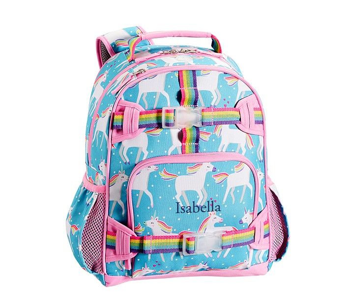 Mackenzie Aqua Unicorn Parade Backpack | Pottery Barn Kids