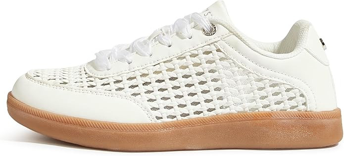 LUCKY STEP Women's Fashion Tennis Shoes Classic Retro Sneakers Casual Gum Sole Braided Raffia Str... | Amazon (US)