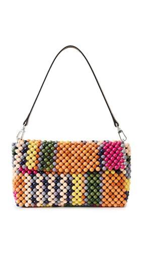 STAUD Women's Timmy Beaded Shoulder Bag, Multi Bayadere Stripe, One Size | Amazon (US)