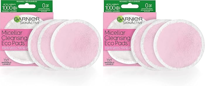 Garnier SkinActive Micellar Cleansing Eco Pads, Reusable, 3 Ultra-soft Microfiber Pads, 1 Count (... | Amazon (US)