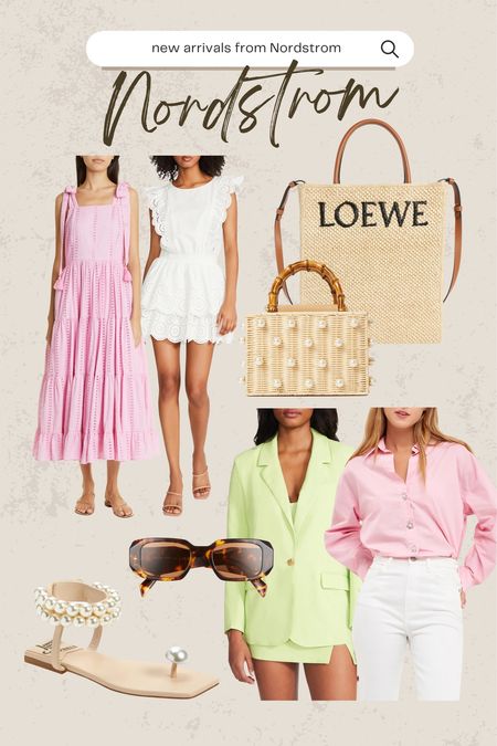 Nordstrom new arrivals for spring! Loewe bag, straw bag, pink dress, Prada sunglasses 

#LTKunder100 #LTKSeasonal #LTKunder50