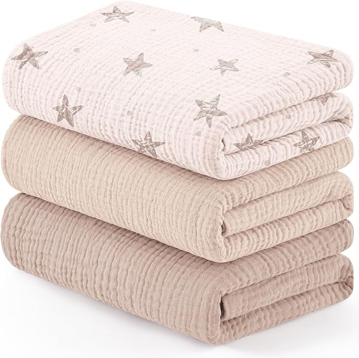 Susurration Muslin Receiving Blanket,100% Cotton Swaddle Blankets for Newborn Soft Thin Swaddle f... | Amazon (US)