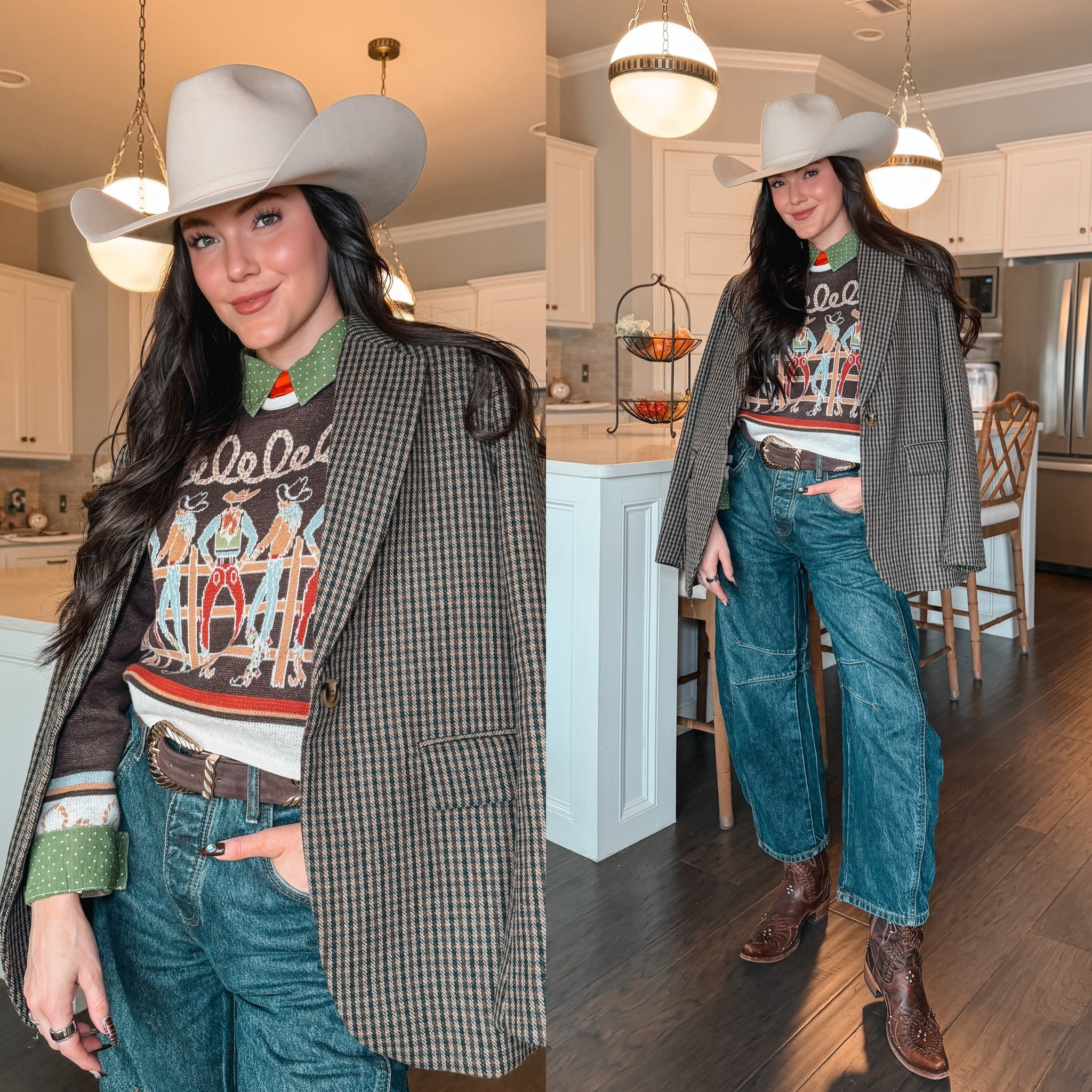 Western chic outfit! Collard shirt, sweater and tie are all Double D Ranch 🫶🏻

#westernstyle #westernfashion #style #outfitideas 

#LTKgrwm #LTKootd #LTKHoliday