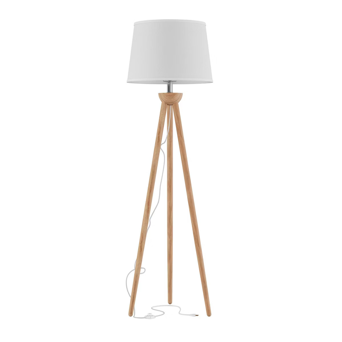Tripod Floor Lamp: Modern Wood, Ellis Design, 58" Tall, Linen Shade, E26 Base | Target