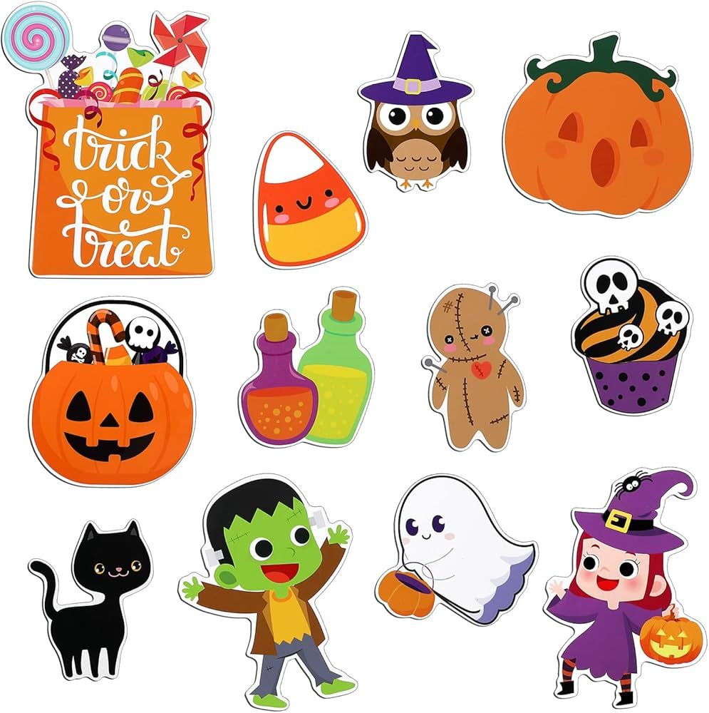 12 Pcs Halloween Magnet Fridge Car Magnets Pumpkin Ghost Refrigerator Decoration Stickers Garage ... | Amazon (US)