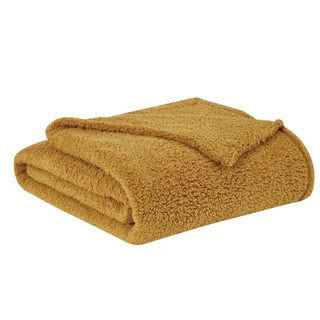 Porch & Den Anton Sherpa Blanket (Mustard - King) | Bed Bath & Beyond