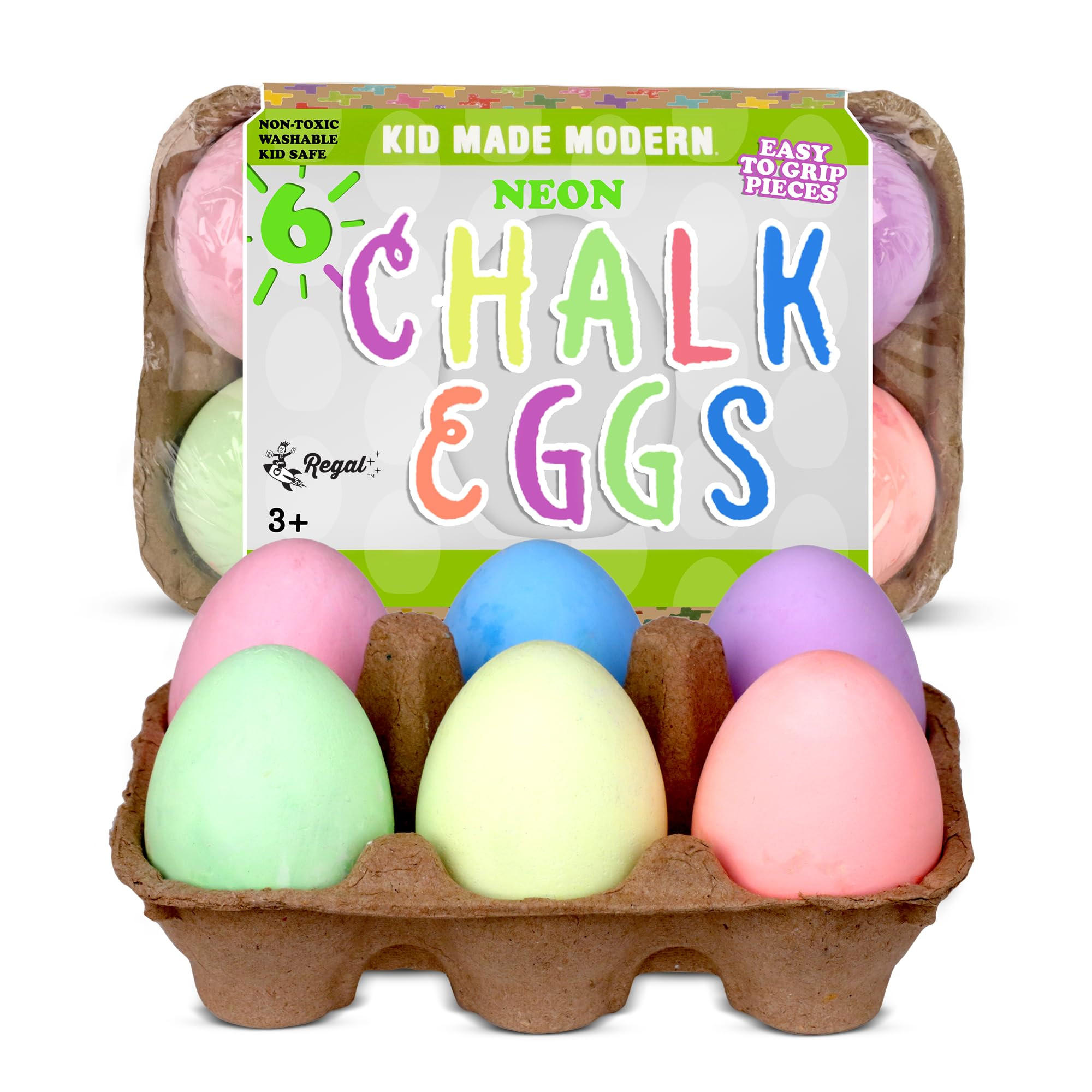 Kid Made Modern Sidewalk Chalk Set for Kids - Washable, Neon Colored Egg Chalk for Outdoor Play a... | Amazon (US)