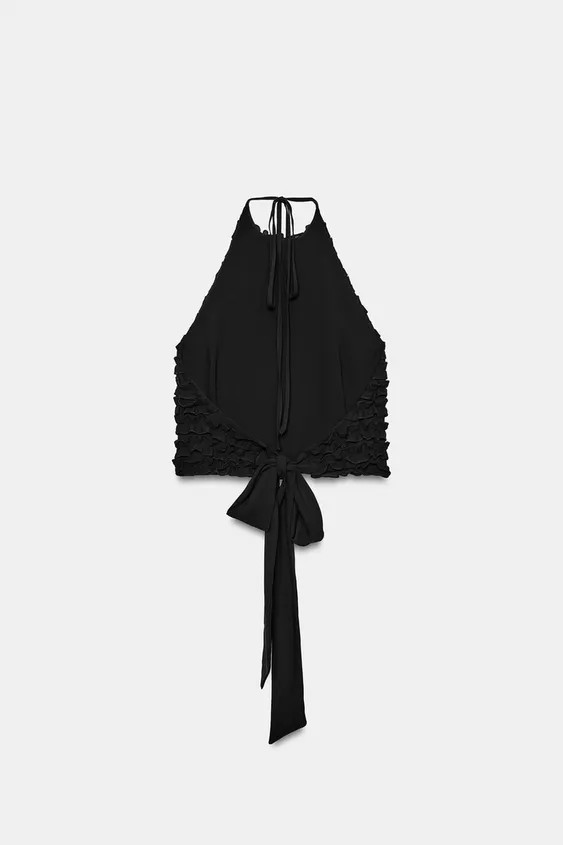 HALTER NECK RUFFLE TOP | Zara UK