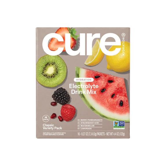 Cure Hydration Variety Pack Coconut Water Electrolyte Drink Mix, 16 Count, FSA and HSA Eligible | Walmart (US)