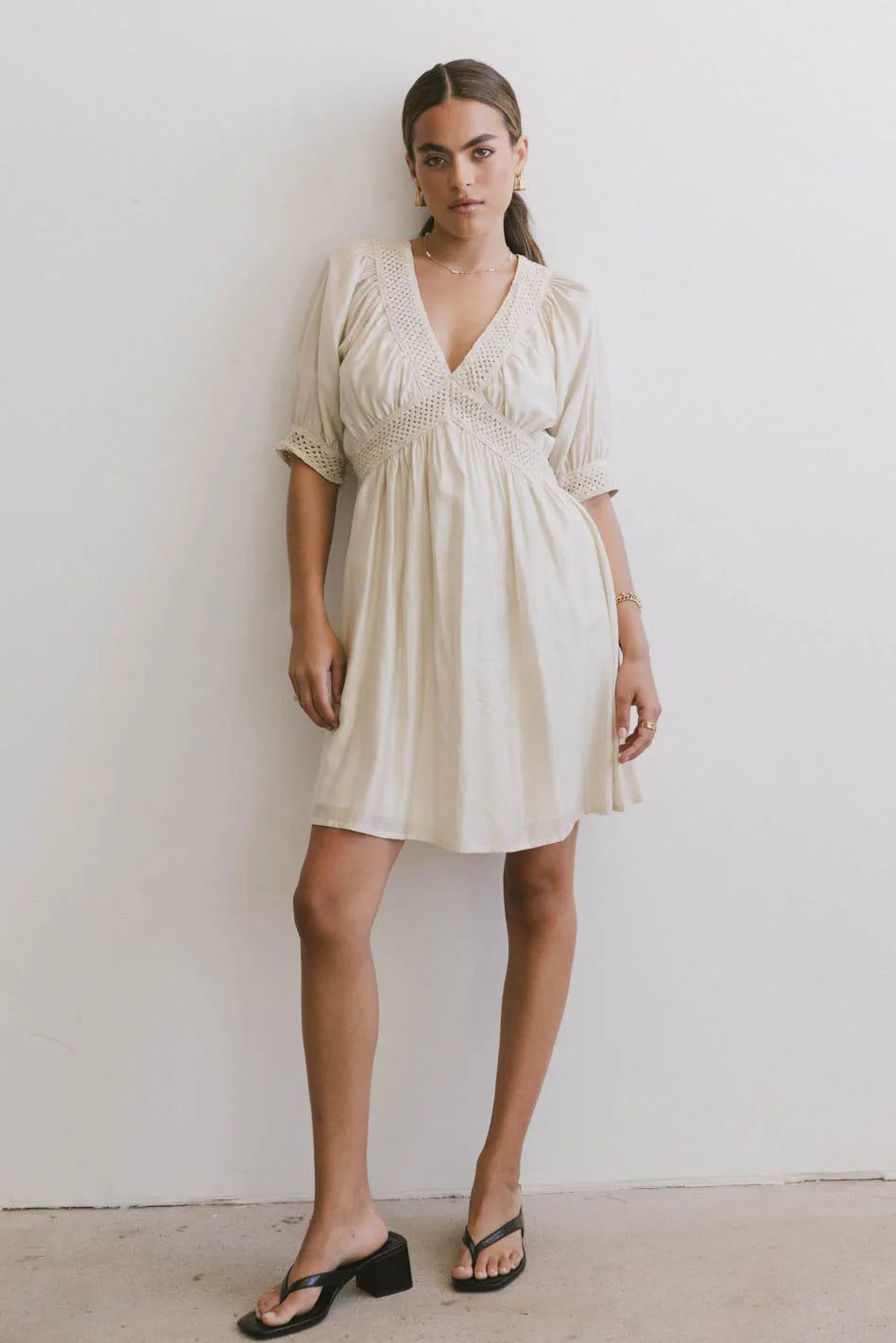 Lorna Mini Dress in Natural | Böhme US