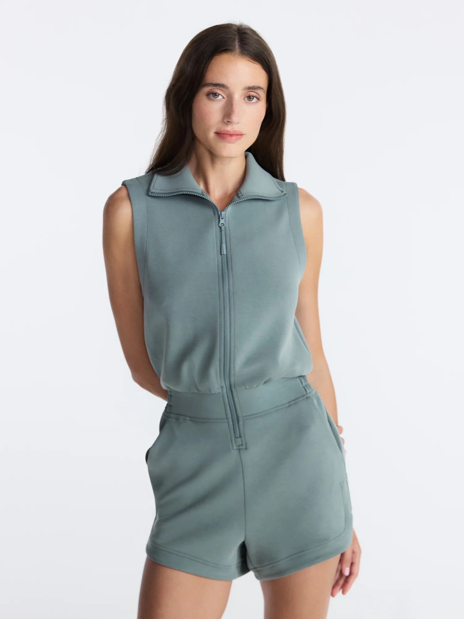 Avia Women's Scubaknit Romper, Sizes XS-4X - Walmart.com | Walmart (US)