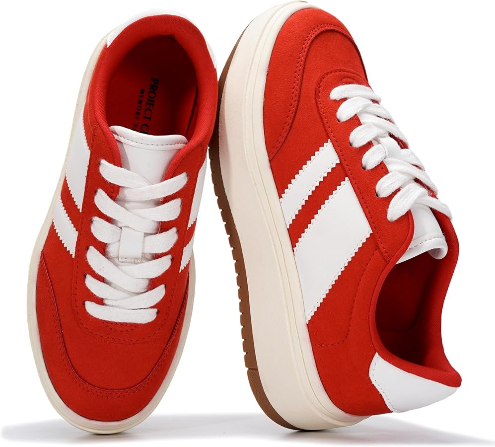 Project Cloud Platform Girls Sneakers - Lightweight Memory Foam Insole Lace-up Kids Shoes with Tr... | Amazon (US)