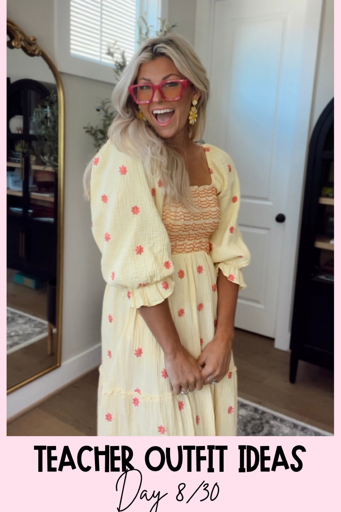 Teacher outfit ideas day 8/30🌼💛
Dress size small + the cutest blue light glasses 

#LTKSeasonal #LTKFindsUnder50 #LTKStyleTip