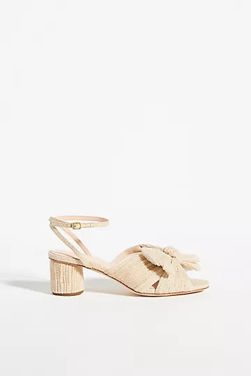 Loeffler Randall Dahlia Pleated Bow Heels | Anthropologie (US)