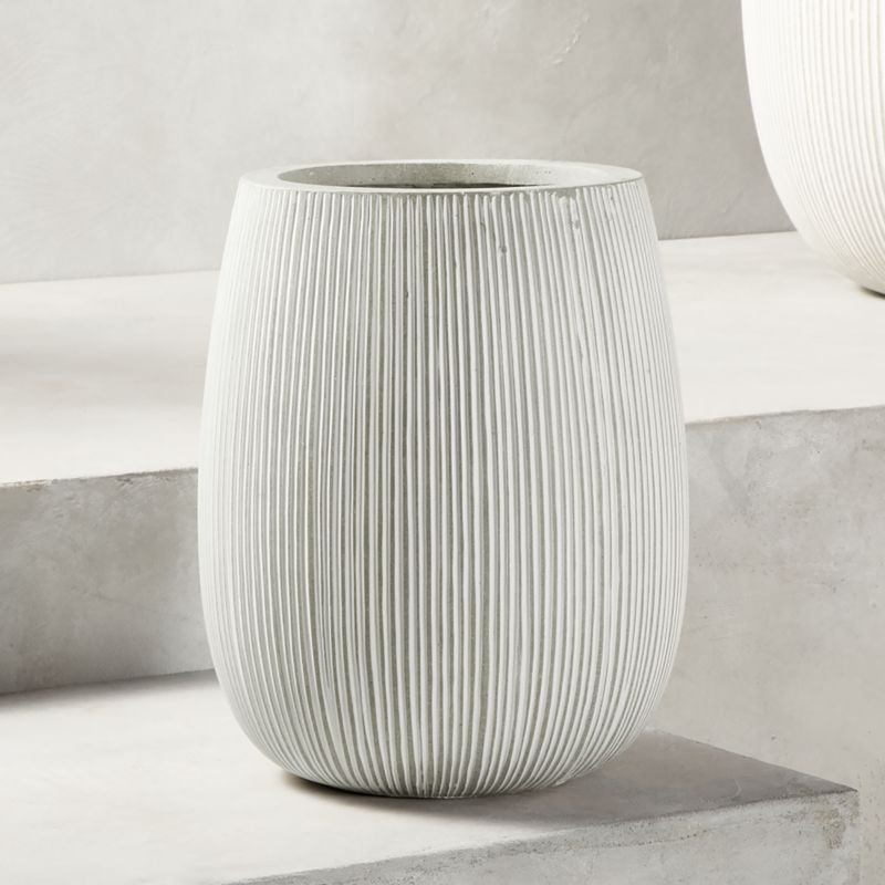 Pod Modern Grey Cement Outdoor Planter Medium + Reviews | CB2 | CB2