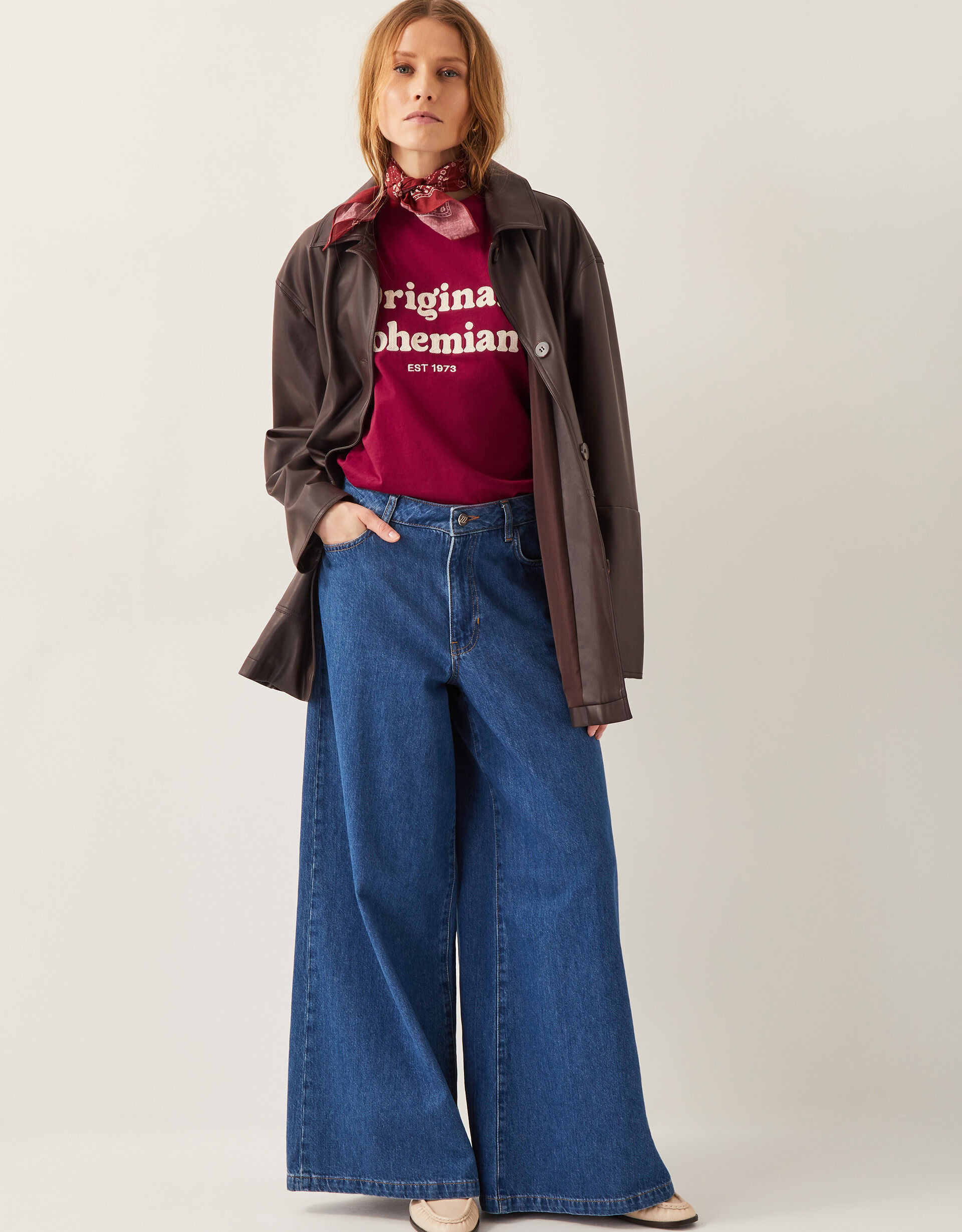 Sloan Original Bohemian Slogan T-Shirt Red | Monsoon (UK)
