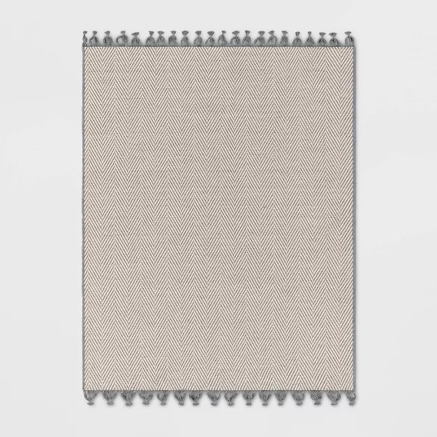 Herringbone Outdoor Rug Ivory/Cashmere Gray - Threshold™ designed with Studio McGee | Target