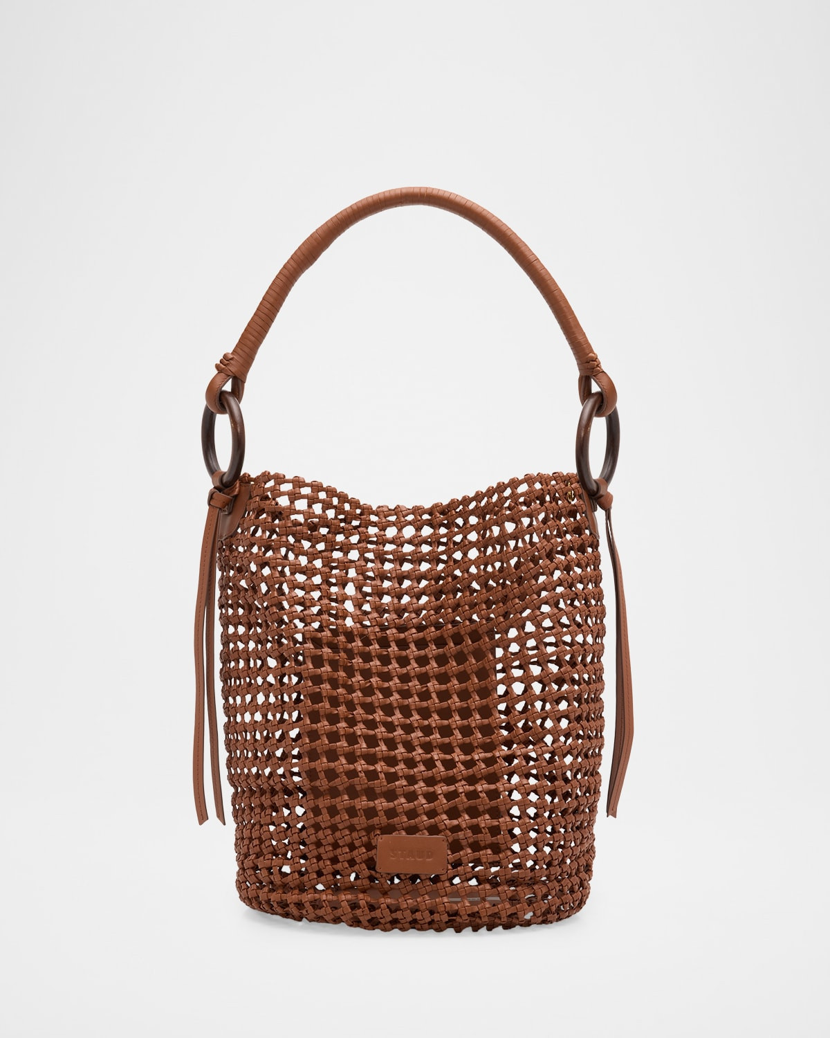Del Mar Woven Leather Bucket Bag | Neiman Marcus