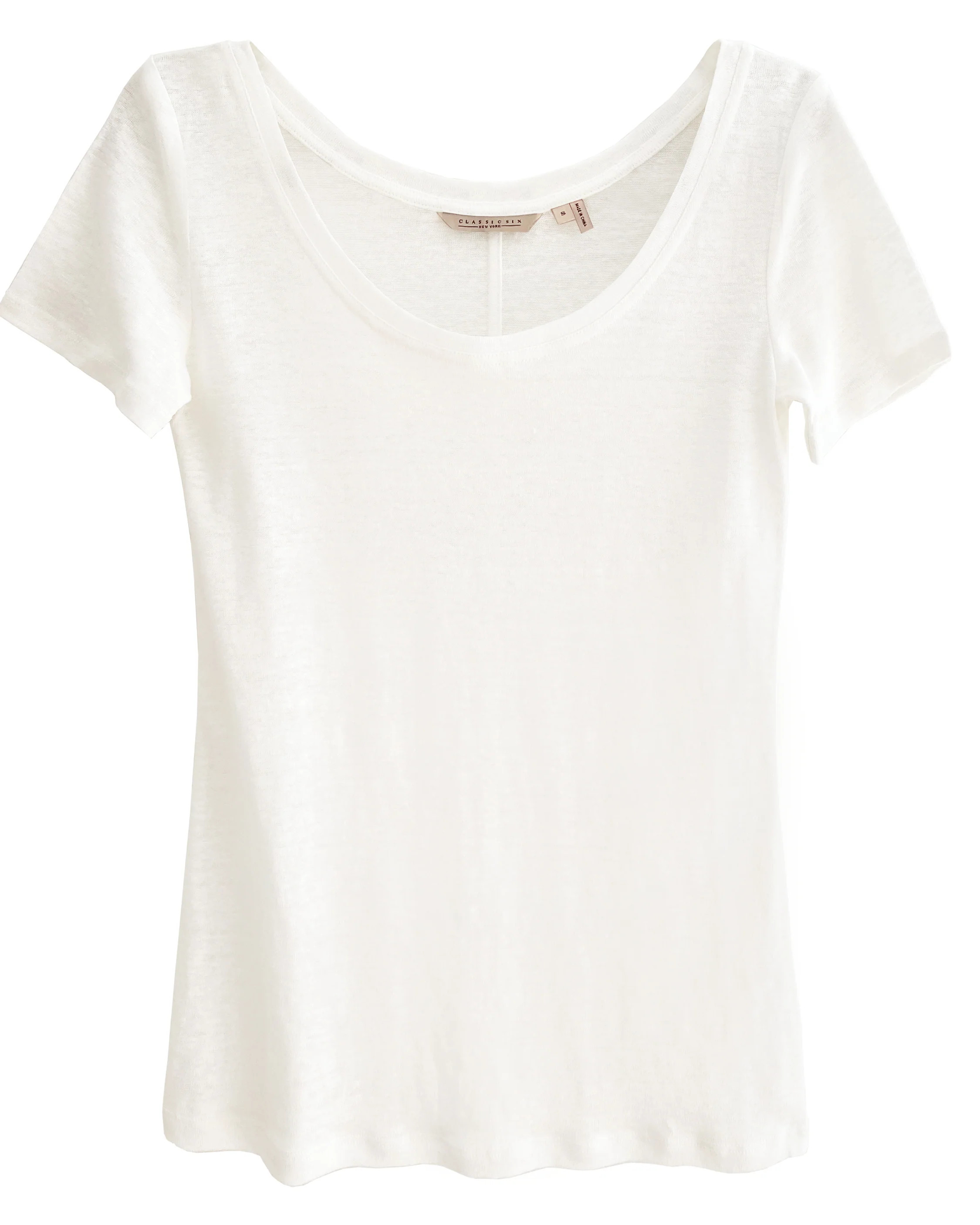 James Linen Scoop-Neck Tee | Classic Six