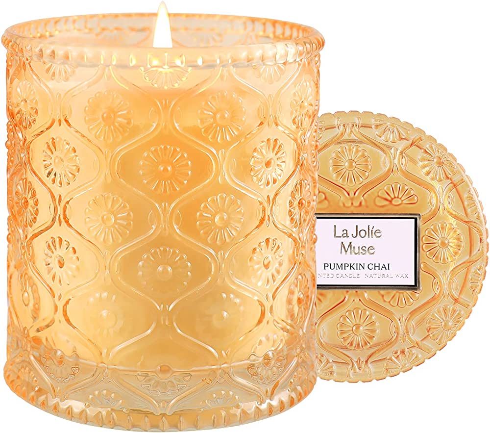 LA JOLIE MUSE Pumpkin Chai Scented Candle, Fall Candle, Candle Gifts, Natural Soy Candles for Hom... | Amazon (US)