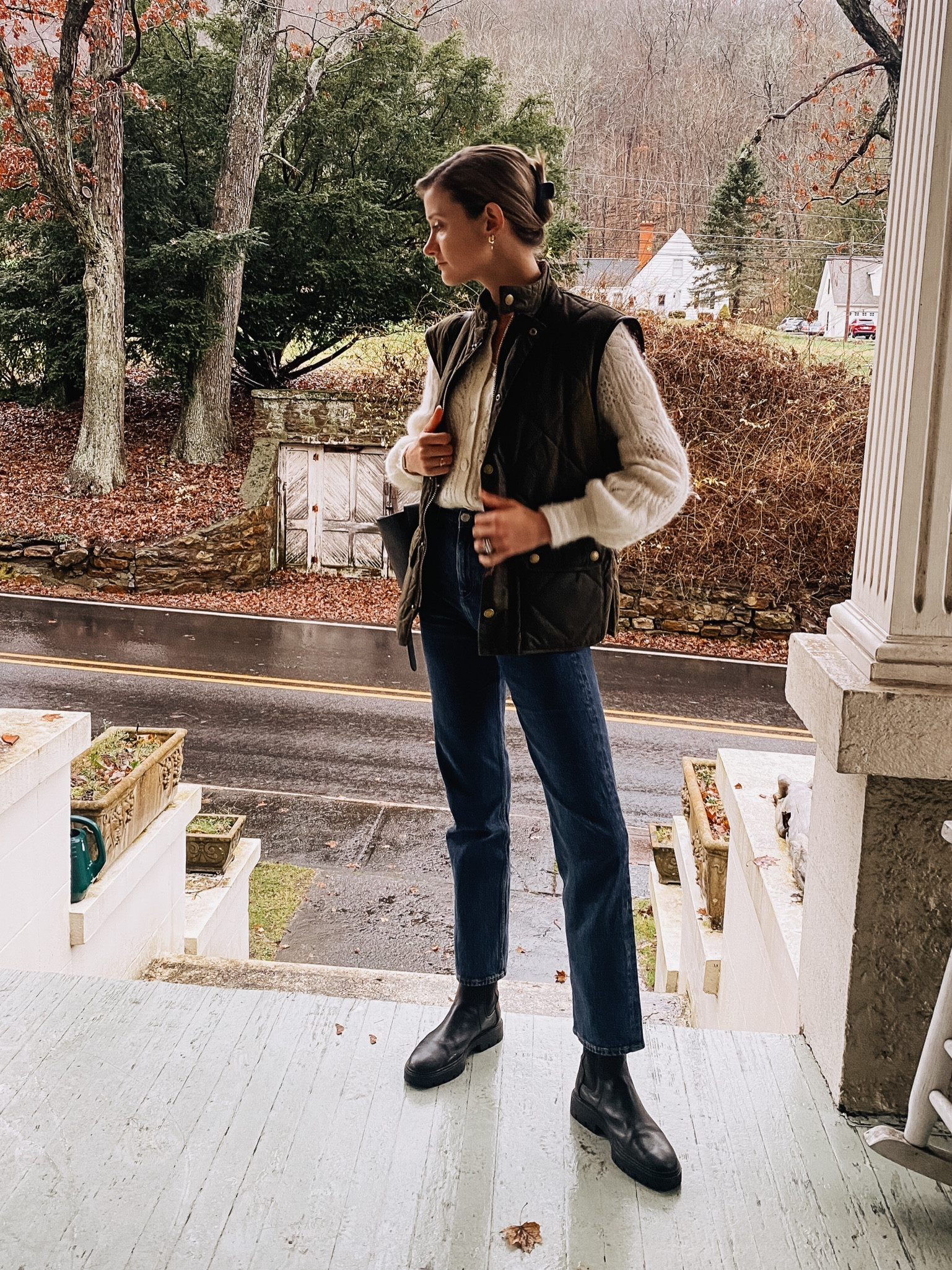 A cozy cardigan and warm vest for a rainy fall day. 

#LTKHoliday #LTKSeasonal #LTKstyletip