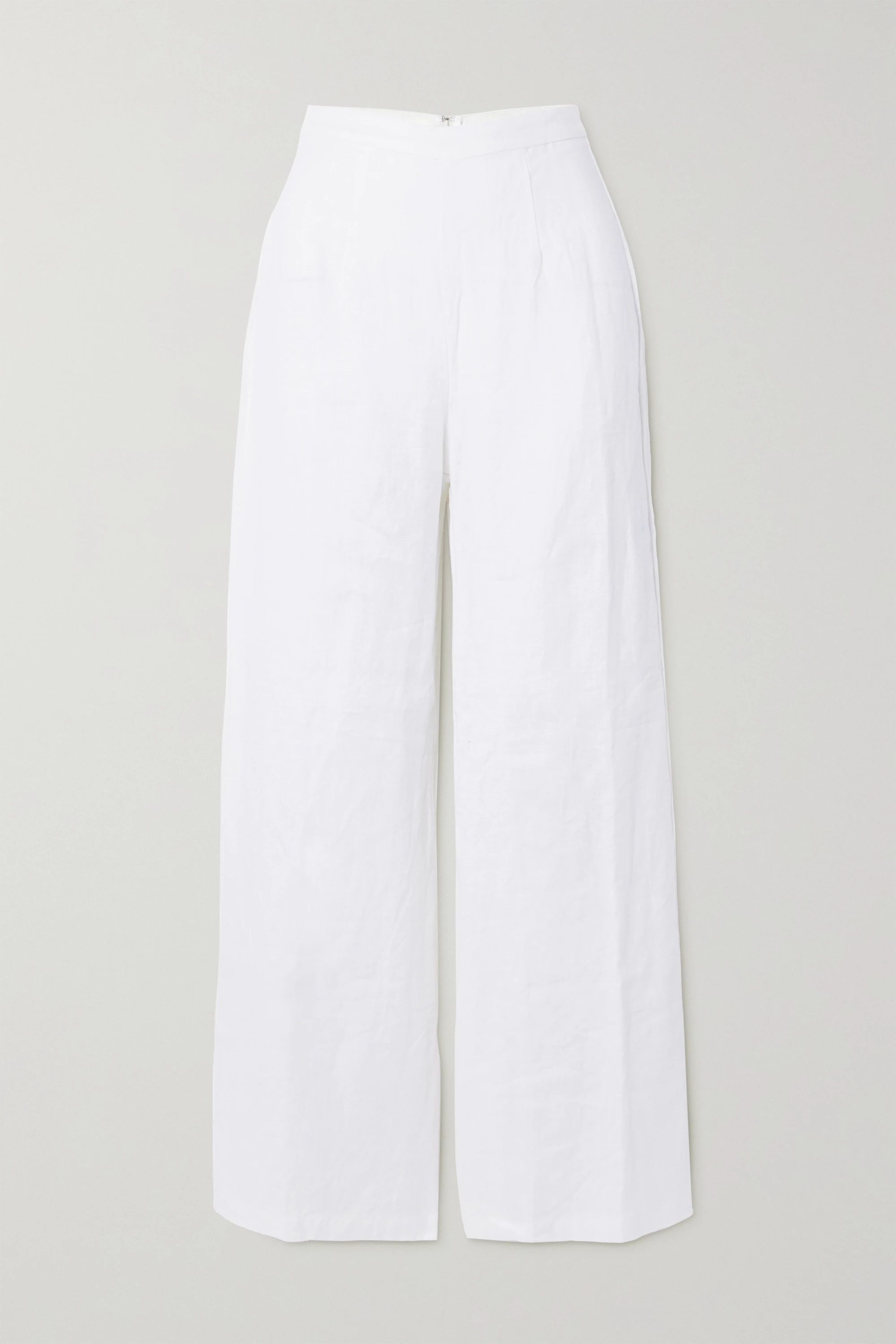 White + NET SUSTAIN Sibyl linen wide-leg pants | Faithfull The Brand | NET-A-PORTER | NET-A-PORTER (US)