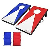 Amazon.com: GoSports Portable Size Cornhole Game Set with Wood Decals and 6 Bean Bags - Great for... | Amazon (US)