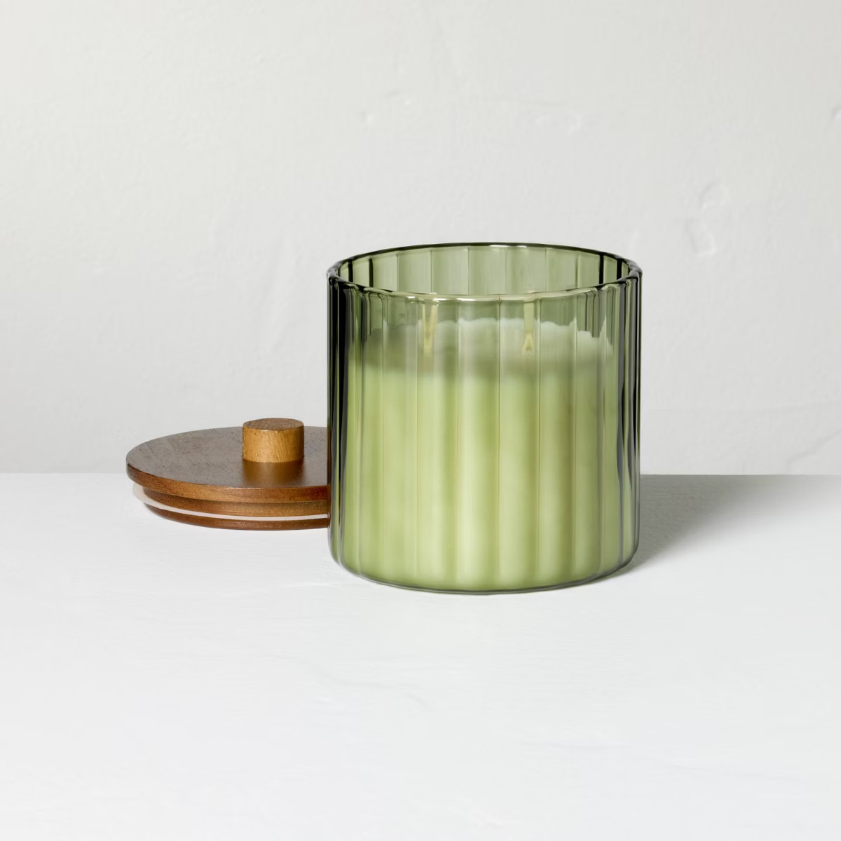 2 Wick Glass with Wooden Lid Jar Candle Cream 12oz - Hearth & Hand™ with Magnolia | Target
