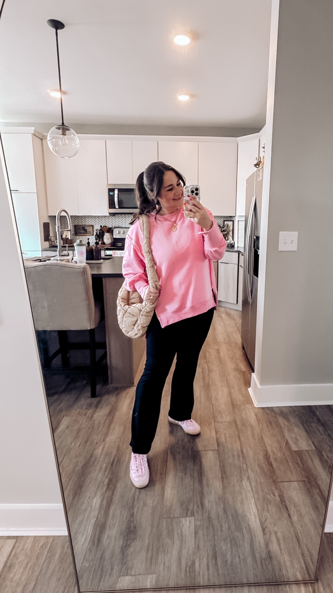 My current midsize millennial uniform! Flare leggings, an oversized crewneck sweatshirt, and these cutie spring sneakers!

Wearing a size large and a size 6 in the shoes (big kids 6 = women’s 8)

Midsize, curvy, over 30, comfy outfit, Amazon fashion, comfy pants, pink sweatshirt, pink sneakers, adidas, petite style, mom outfitt

#LTKPetite #LTKPlusSize #LTKMidsize